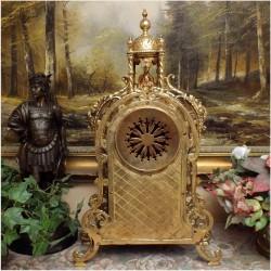 POLECAMY! PIĘKNY WIDOWISKOWY MOSIĘŻNY ZEGAR Z FRANCJI XIXw. (Medaile de Bronze)