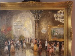 Pozycja Godna Uwagi !!! Scena Rodzajowa w Sali Balowej - Oryg. Christian Stemmeler *1928 (Rozmiar XXL!)