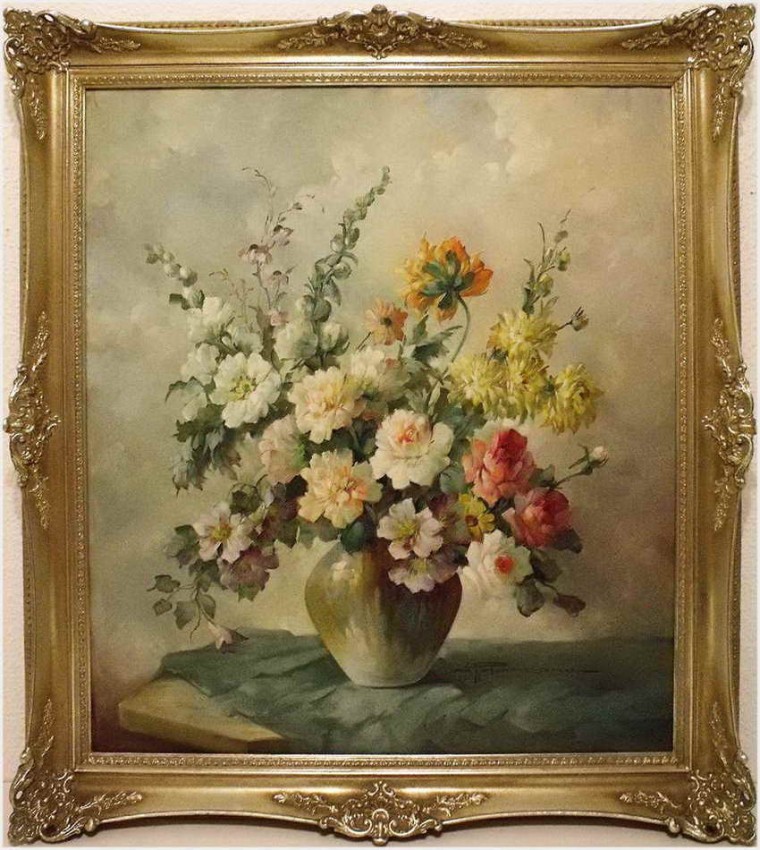 Duża kompozycja róż i kwiatów polnych - Hedwig Petermann (1877-1919)