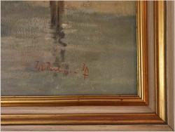 Śródziemnomorskie miasteczko z łodziami - Wilhelm Thelen (1917-1985)