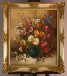 Pałacowe kwiaty w wazonie - Louisa Medina (ur. 1911 Padwa)