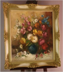 Pałacowe kwiaty w wazonie - Louisa Medina (ur. 1911 Padwa)