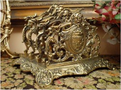 Sygnowany francuski mosiężny listownik do biura!