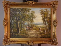 Piękny impresjonizm! Przejażdżka dorożką w parku - Wladimir Grechow (*1917 In Moscow)