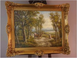 Piękny impresjonizm! Przejażdżka dorożką w parku - Wladimir Grechow (*1917 In Moscow)