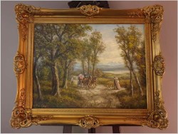 Piękny impresjonizm! Przejażdżka dorożką w parku - Wladimir Grechow (*1917 In Moscow)