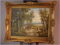 Piękny impresjonizm! Przejażdżka dorożką w parku - Wladimir Grechow (*1917 In Moscow)