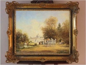 Malarstwo rokoko! Piękna scena parkowa - Herbert Isenberg *1930