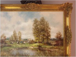 Dużych rozmiarów pejzaż z krowami - Fritz Mühlen (German, 1906-1981)