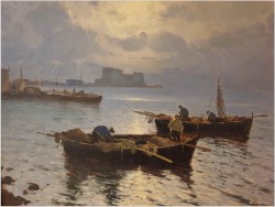 Marynistyka! W zatoce Neapolitańskiej (Golfo di Napoli) - Luigi Conca (Italian, 20th Century) 