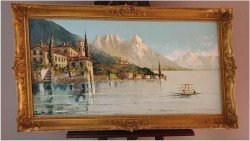 Malarstwo Szpachlowe!!! Lago Maggiore Ascona - Constantino Proietto (1910-1979)