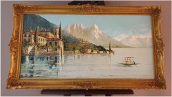 Malarstwo Szpachlowe!!! Lago Maggiore Ascona - Constantino Proietto (1910-1979)