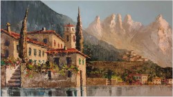 Malarstwo Szpachlowe!!! Lago Maggiore Ascona - Constantino Proietto (1910-1979)