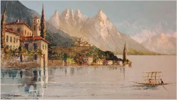 Malarstwo Szpachlowe!!! Lago Maggiore Ascona - Constantino Proietto (1910-1979)