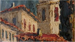 Malarstwo Szpachlowe!!! Lago Maggiore Ascona - Constantino Proietto (1910-1979)