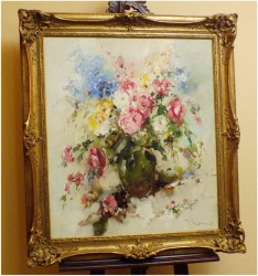 PAŁACOWE AUKCYJNE MALARSTWO! KWIATY  - Ingfried Paul HENZE-MORRO (1925-2013) CERTYFIKAT!