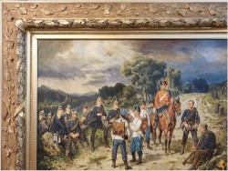 Pałacowy Obraz olejny! Scena batalistyczna! Odpoczynek - Lucien Rousselot (1900-1992)