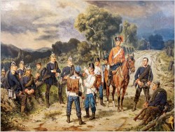 Pałacowy Obraz olejny! Scena batalistyczna! Odpoczynek - Lucien Rousselot (1900-1992)