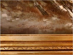 Duży zimowy wiejski krajobraz - Schultheis G. (1945-1996)