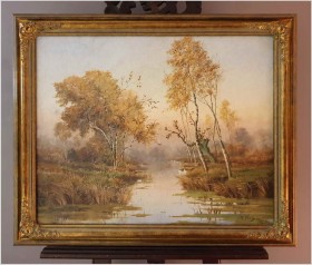 Polecamy obraz olejny! Tajemniczy krajobraz - Jos Van Genegen (1857-1936)