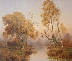 Polecamy obraz olejny! Tajemniczy krajobraz - Jos Van Genegen (1857-1936)