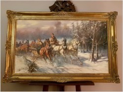 Kulig z Trojką - Jakub Michał Kasprowicz (1905 Zubrza pod Lwowem -1975 Komorów pod Warszawa)