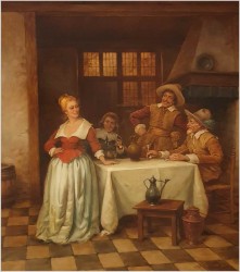 Biesiada przy winie - Curt August Landwehr (Hereford 1920-1988)