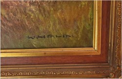 Panoramiczny stary obraz! Wrzosowe pola - Willi Hahn (1918-2003)