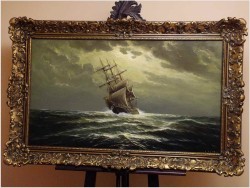 PIĘKNA MARINA! ŻAGLOWIEC NA PEŁNYM MORZU - ERNST ALSEN (1920 - 1989)