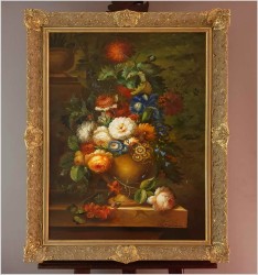 Malarstwo w stylu Flamandzkim! Bukiet kwiatów - Wilfried Jaüheim ( Niemcy XXw.) 