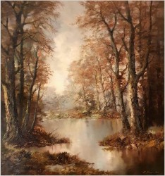 Wyjątkowe malarstwo! Tajemniczy las - oryg. Erich Griese *1912