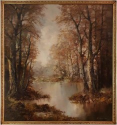 Wyjątkowe malarstwo! Tajemniczy las - oryg. Erich Griese *1912