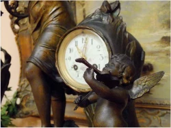 POLECAMY! PAŁACOWY ORYGINALNY ZEGAR Z KANDELABRAMI ART NOUVEAU 1900r.