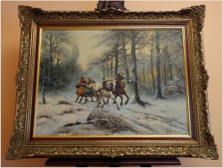 PRZEJAŻDŻKA SANIAMI ZIMĄ - HEINZ STIENEN *1918 DRESDEN