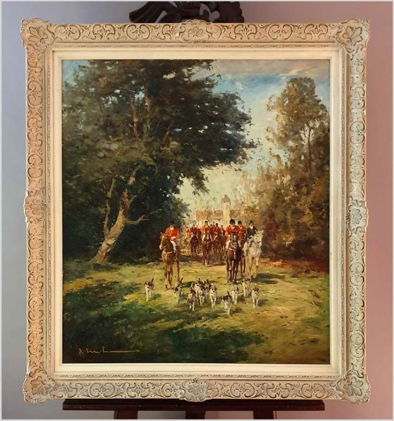 Wspaniałe malarstwo! Wyjazd na polowanie - Karl Mohr (1922-2013)