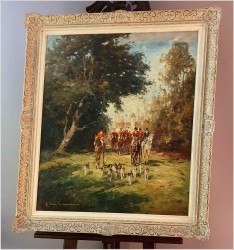 Wspaniałe malarstwo! Wyjazd na polowanie - Karl Mohr (1922-2013)