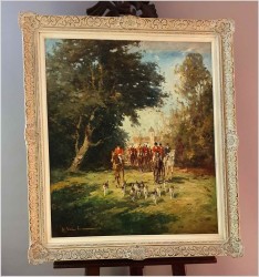 Wspaniałe malarstwo! Wyjazd na polowanie - Karl Mohr (1922-2013)