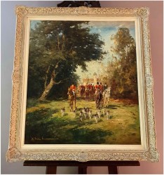 Wspaniałe malarstwo! Wyjazd na polowanie - Karl Mohr (1922-2013)