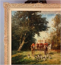 Wspaniałe malarstwo! Wyjazd na polowanie - Karl Mohr (1922-2013)