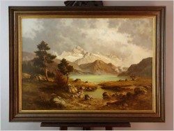 Warto zobaczyć! Widok alpejski z jeziorem - Jürgen Winter (1931-2010)