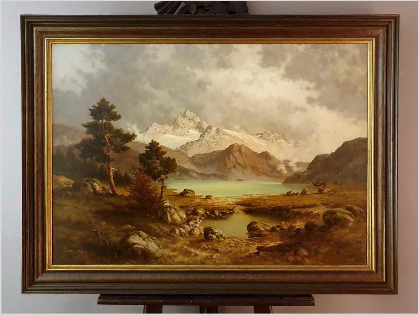 Warto zobaczyć! Widok alpejski z jeziorem - Jürgen Winter (1931-2010)