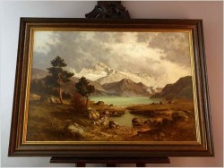 Warto zobaczyć! Widok alpejski z jeziorem - Jürgen Winter (1931-2010)