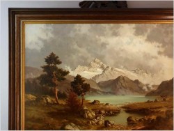 Warto zobaczyć! Widok alpejski z jeziorem - Jürgen Winter (1931-2010)