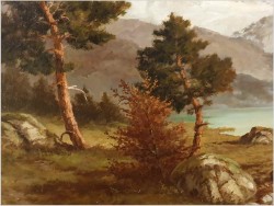 Warto zobaczyć! Widok alpejski z jeziorem - Jürgen Winter (1931-2010)