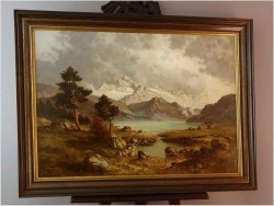 Warto zobaczyć! Widok alpejski z jeziorem - Jürgen Winter (1931-2010)