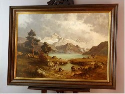 Warto zobaczyć! Widok alpejski z jeziorem - Jürgen Winter (1931-2010)