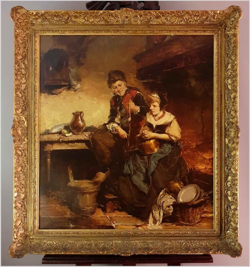 Scena rodzajowa we wnętrzu - Dickmeis Gerhard (1918 - 1978)