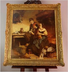 Scena rodzajowa we wnętrzu - Dickmeis Gerhard (1918 - 1978)