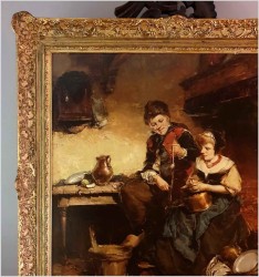 Scena rodzajowa we wnętrzu - Dickmeis Gerhard (1918 - 1978)