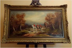 MALARSTWO PANORAMICZNE  "WYJAZD NA POLOWANIE" - Hermann WIESENHÖFER *1929